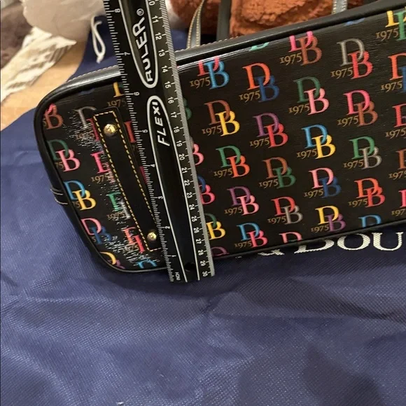 Dooney & Bourke Colorful Logo Black Tote - Picture 3 of 9